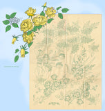 1940s Vintage Mail Order Embroidery Transfer 7396 Uncut Lilac Pillowcase Motifs