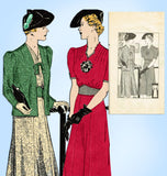 Mail Order 746: 1930s Stylish Misses Dress & Jacket 36 B Vintage Sewing Pattern - Vintage4me2