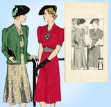 Mail Order 746: 1930s Stylish Misses Dress & Jacket 36 B Vintage Sewing Pattern - Vintage4me2