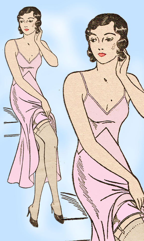 Own Name 772: 1930s Stunning Misses Slip Size 34 Bust Vintage Sewing Pattern - Vintage4me2