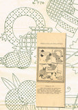 1930s VTG Mail Order Embroidery Transfer 776 Uncut Fruit & Dishes Tea Towels - Vintage4me2