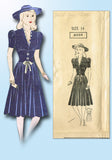 1940s Vintage Mail Order Sewing Pattern 8004 Misses WWII Girdled Dress Size 32 B