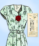 1940s Vintage Mail Order Sewing Pattern 8019 Uncut Plus Size Womens Dress 42 B