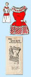 1950s Vintage Mail Order Sewing Pattern 8030 Misses Cobbler Apron Size 10 28 B