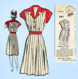 1940s Vintage Mail Order Sewing Pattern 8037 Plus Size Shirtwaist Dress 42 Bust