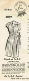 1940s Vintage Mail Order Sewing Pattern 8037 Plus Size Shirtwaist Dress 42 Bust