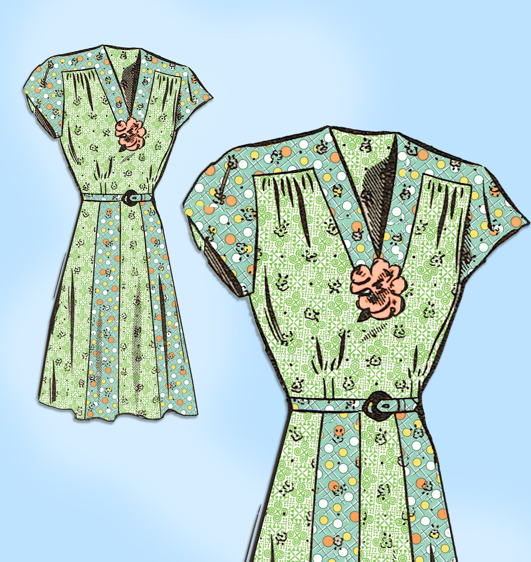 Mail Order 8043: 1940s Misses Day Dress Sz 38 B Vintage Sewing Pattern –  Vintage4me2