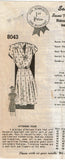 Mail Order 8043: 1940s Misses Feminine Day Dress Sz 38 B Vintage Sewing Pattern