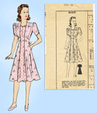 1940s Vintage Mail Order Sewing Pattern 8058 Flattering Misses Dress Size 34 B