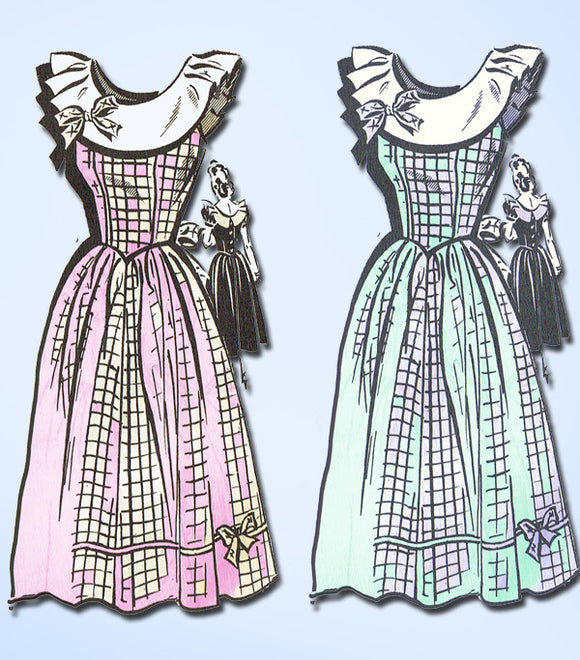 1940s Vintage Mail Order Sewing Pattern 8081 Uncut Misses Party Dress Sz 14 32B - Vintage4me2