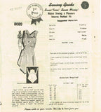Mail Order 8089: 1940s Plus Size Full Bib Apron Sz 42 B Vintage Sewing Pattern