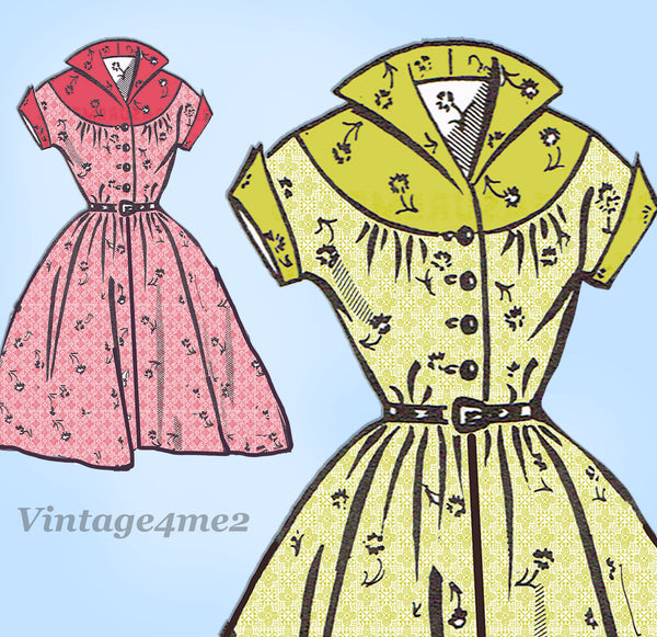 Mail Order 8127: 1950s Teen Girls Rockabilly Dress Sz 34 B Vintage Sewing Pattern