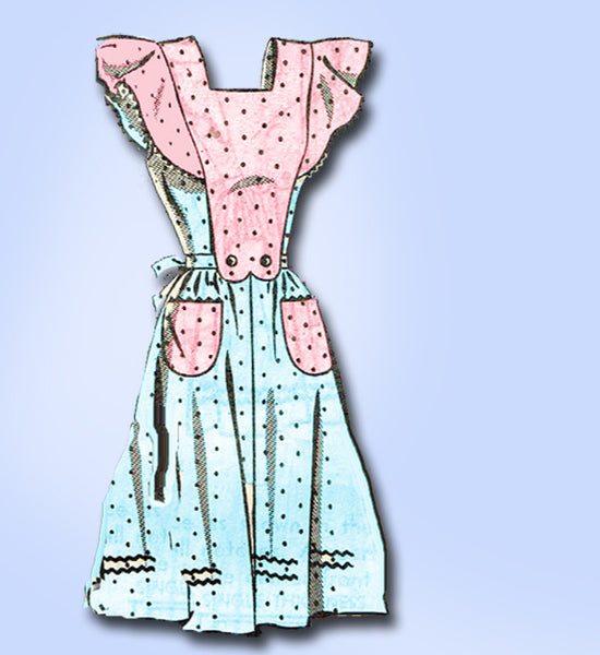 1940s Vintage Mail Order Sewing Pattern 8130 FF WWII Misses Pinafore Dress Sz 12 - Vintage4me2