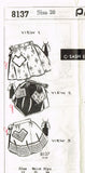 Mail Order 8137: 1950s Cute Misses One Yard Apron Sz 32 W Vintage Sewing Pattern
