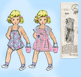 Mail Order 8141: 1940s Cute Toddlers Play Clothes Set Sz4 Vintage Sewing Pattern