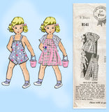 Mail Order 8141: 1940s Cute Toddlers Play Clothes Set Sz4 Vintage Sewing Pattern