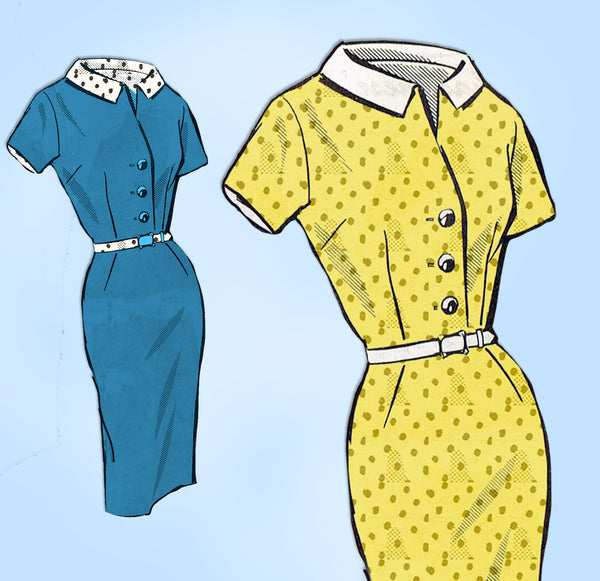 1960s Vintage Mail Order Sewing Pattern 8145 Uncut Womens Slender Dress Sz 36 B - Vintage4me2