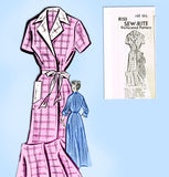 Mail Order 8153: 1950s Misses Floor Length Housecoat Sz 33 B Vintage Sewing Pattern