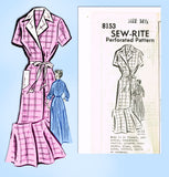 Mail Order 8153: 1950s Misses Floor Length Housecoat Sz 33 B Vintage Sewing Pattern