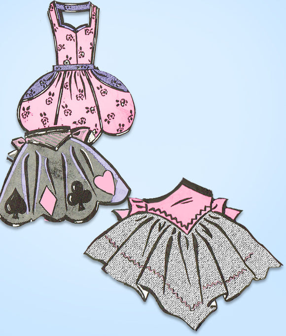 1950s Vintage Mail Order Sewing Pattern 8154 Misses Set of Aprons Size Small