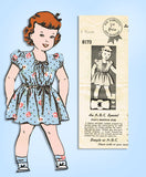 1940s Vintage Mail Order Sewing Pattern 8173 Easy Uncut Toddler Girls Dress Sz 5 - Vintage4me2