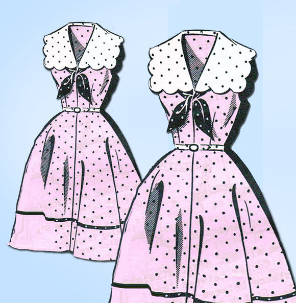 1950s Vintage Mail Order Sewing Pattern 8175 Uncut Misses Sailor Dress Sz 34 B