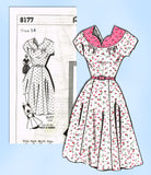 Mail Order 8177: 1950s Cute Misses Day Dress Sz 34 B Vintage Sewing Pattern