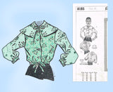 1950s Vintage Mail Order Sewing Pattern 8185 Charming Misses Blouse Sz 36 B