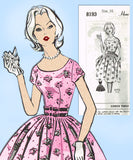 Mail Order 8193: 1950s Uncut Misses Cocktail Dress Sz 31 B Vintage Sewing Pattern