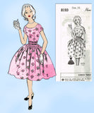 Mail Order 8193: 1950s Uncut Misses Cocktail Dress Sz 31 B Vintage Sewing Pattern