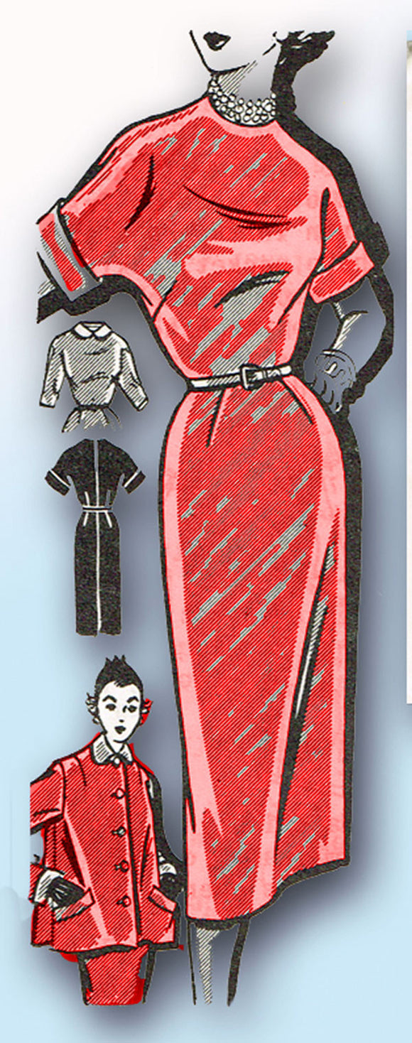 1950s Vintage Mail Order Sewing Pattern 8203 Uncut Misses Dress & Jacket Size 10