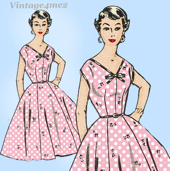 1950s Vintage Mail Order Sewing Pattern 8209 Uncut Rockabilly Dress Sz 36 B