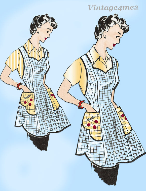 Mail Order 8234: 1950s Charming Misses Apron Size 40 Bust Vintage Sewing Pattern