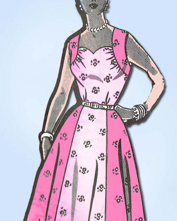 1950s Vintage Mail Order Sewing Pattern 8238 Misses Cocktail Dress Size 14.5 33B