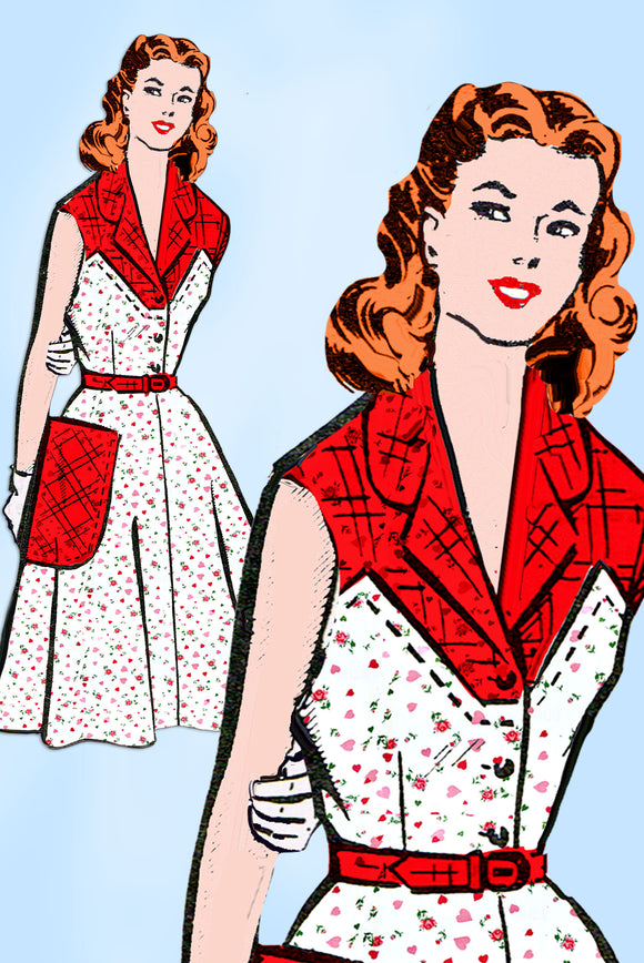 1950s Vintage Mail Order Sewing Pattern 8241 Uncut Misses Sun Dress Sz 36 Bust