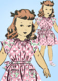 1940s Vintage Mail Order Sewing Pattern 8249 Cute Easy Toddler Girls Dress Sz 4