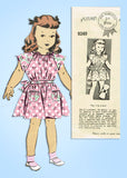 1940s Vintage Mail Order Sewing Pattern 8249 Cute Easy Toddler Girls Dress Sz 4