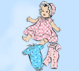Mail Order 8258: 1950s Uncut 20inch Baby Doll Clothes Set Vintage Sewing Pattern