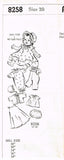Mail Order 8258: 1950s Uncut 20inch Baby Doll Clothes Set Vintage Sewing Pattern
