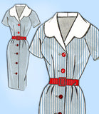 Mail Order 8267: 1950s Uncut Misses Slender Dress Sz 38 B Vintage Sewing Pattern