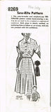 1950s Vintage Mail Order Sewing Pattern 8269 Uncut Misses Street Dress Size 33 B - Vintage4me2