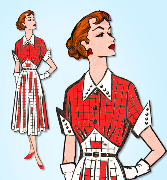 1950s Vintage Mail Order Sewing Pattern 8269 Uncut Misses Street Dress Size 33 B - Vintage4me2