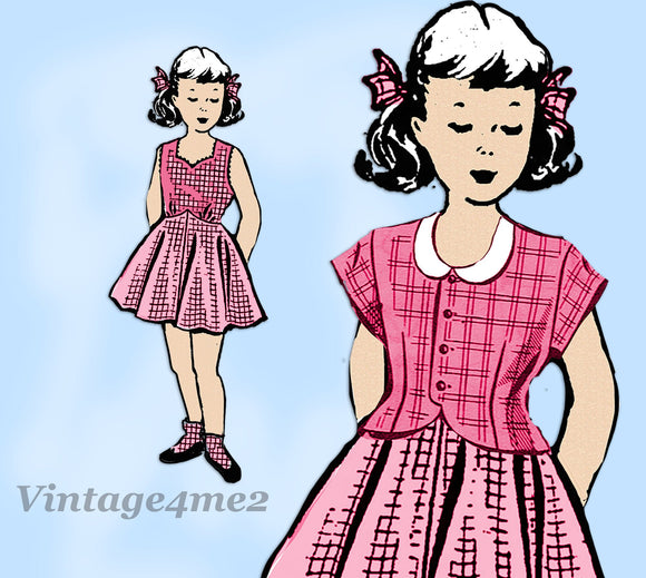 Mail Order 8271: 1950s Girls Dress & Jacket Sz 8 Vintage Sewing Pattern