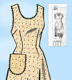 1960s Vintage Mail Order Sewing Pattern 8275 Cute Misses Full Front Apron Sz 38B