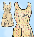 1960s Vintage Mail Order Sewing Pattern 8275 Cute Misses Full Front Apron Sz 38B