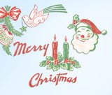 1950s Four Color Vintage Mail Order Textilprint 828 Uncut No Sew Christmas Motif
