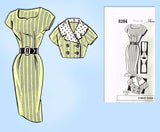 1950s Original Vintage Mail Order Pattern 8284 Uncut Misses Street Dress 34B