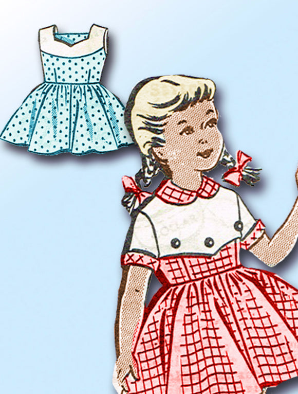 1950s Vintage Mail Order Sewing Pattern 8288 Cute Toddler Girls Dress Sz 5 - Vintage4me2