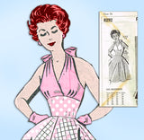 1950s Vintage Mail Order Sewing Pattern 8292 Uncut Misses Halter Sun Dress 36 B
