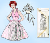 1950s Vintage Mail Order Sewing Pattern 8292 Uncut Misses Halter Sun Dress 36 B